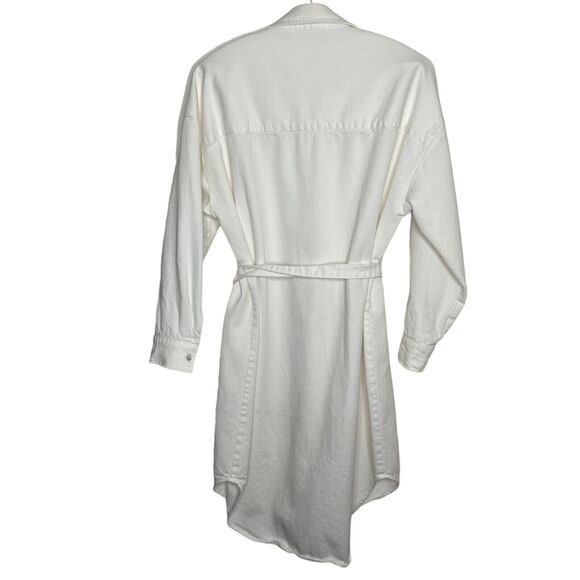 Rails Ames Belted White Long Sleeve Dress Belted with Pocket Size Small - Picture 3 of 4